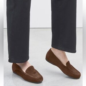 NWT AGL Ena Suede Loafers Flats Slip-on Shoes Ballet Cognac 40EU